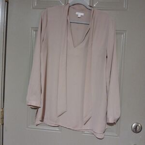 14th and union Tie V-necK Woman Blouse Top Long Sleeve size M